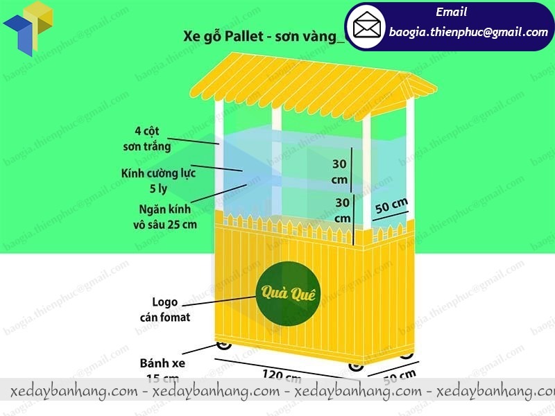 báo giá quầy bán xiên que bằng gỗ