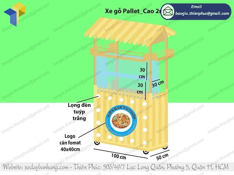 báo giá xe đẩy bán cá viên chiên