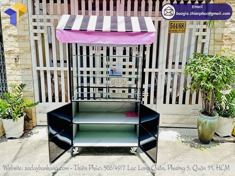 đặt làm xe sắt bán cá viên chiên