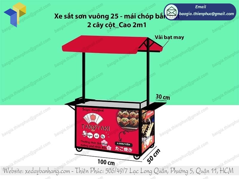 gia công quầy bán bánh takoyaki