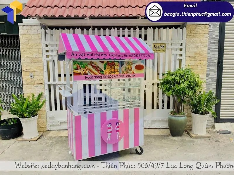 gia công tủ bán xiên que trà sữa