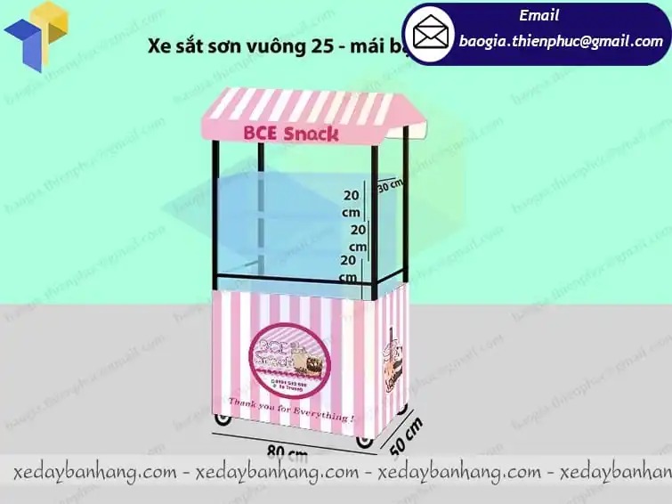 gia công xe đẩy bán đồ ăn vặt