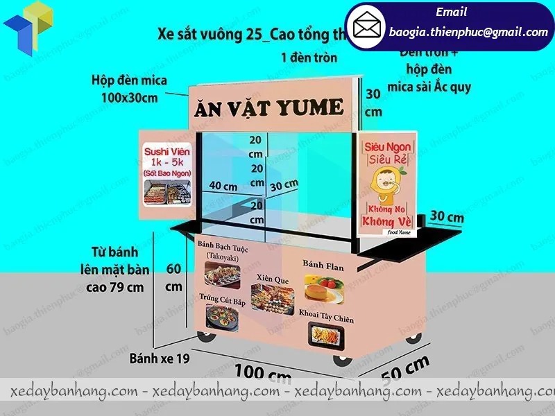 hình ảnh tủ bán xiên que bằng sắt