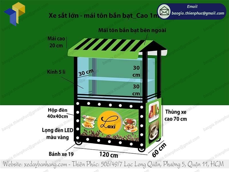 hình ảnh xe đẩy bán cá viên vỉa hè