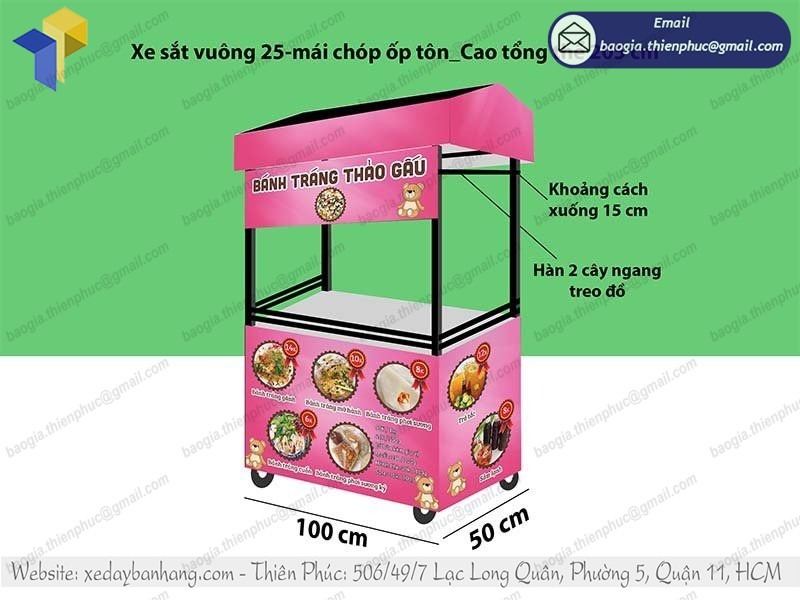 mẫu xe bán bánh tráng trộn đẹp