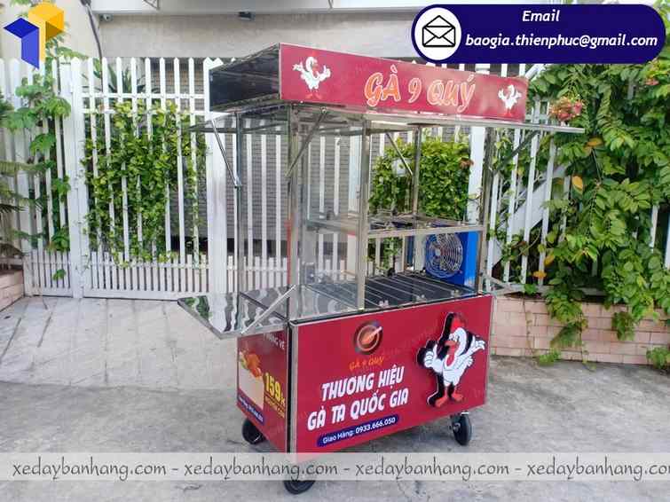 mẫu xe bán gà nướng bằng inox đẹp