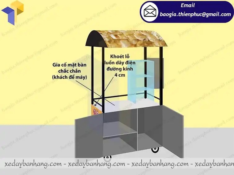 mẫu xe bắp rang bơ di động  đẹp