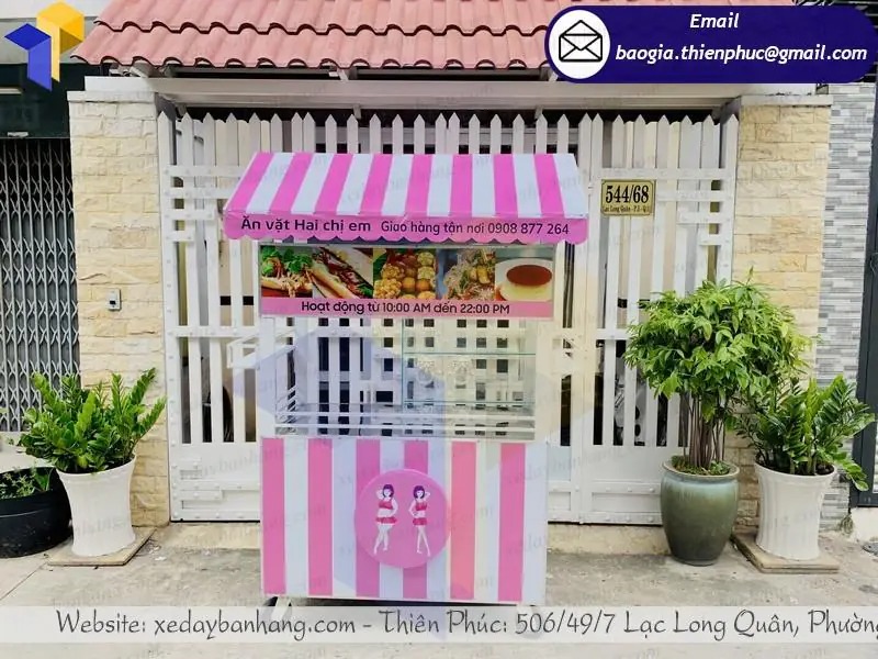 thiết kế tủ bán xiên que trà sữa