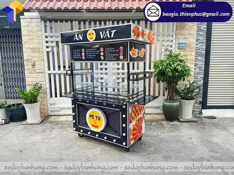 thiết kế xe đẩy bán cá viên chiên