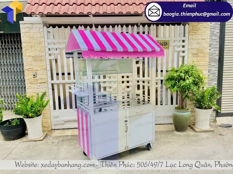 tủ bán xiên que trà sữa bằng sắt