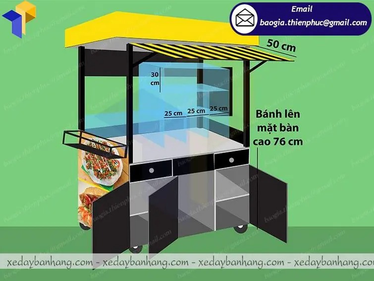 xe bán xiên que tự chọn  giá rẻ