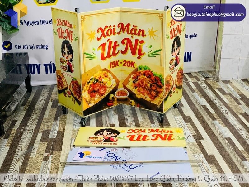 xe bán xôi gấp gọn