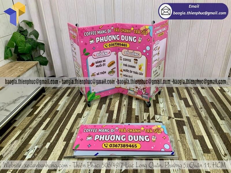 xe đẩy bán cà phê