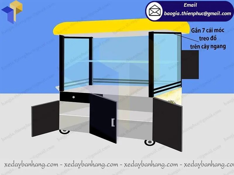 xe cá viên chiên bằng inox giá rẻ