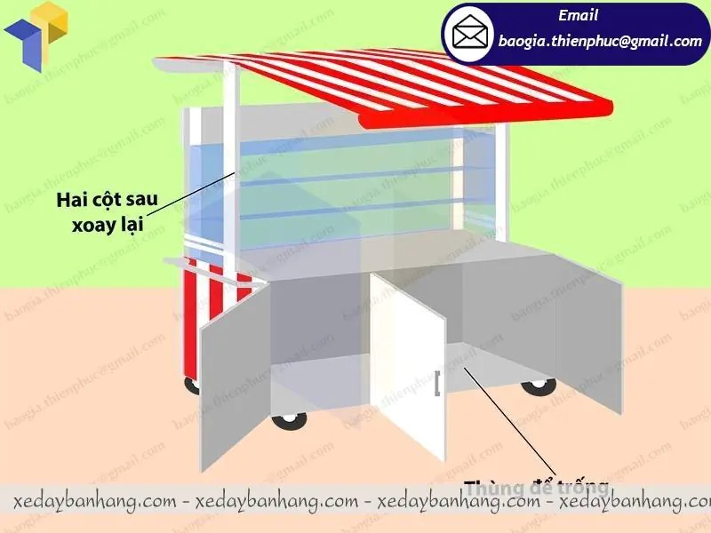 xe đẩy inox bán cá viên giá rẻ