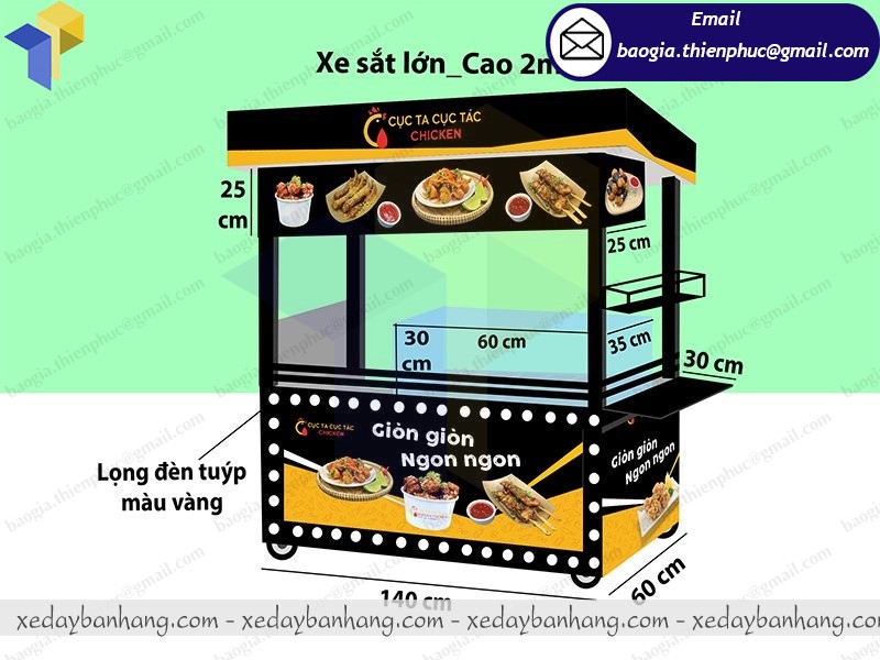 xe inox bán gà rán giá rẻ