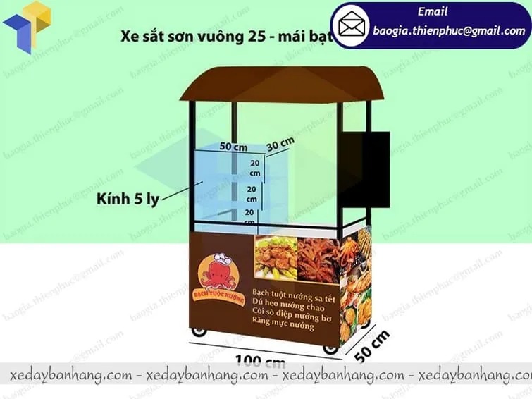 xưởng đóng tủ bán đồ ăn vặt bằng inox