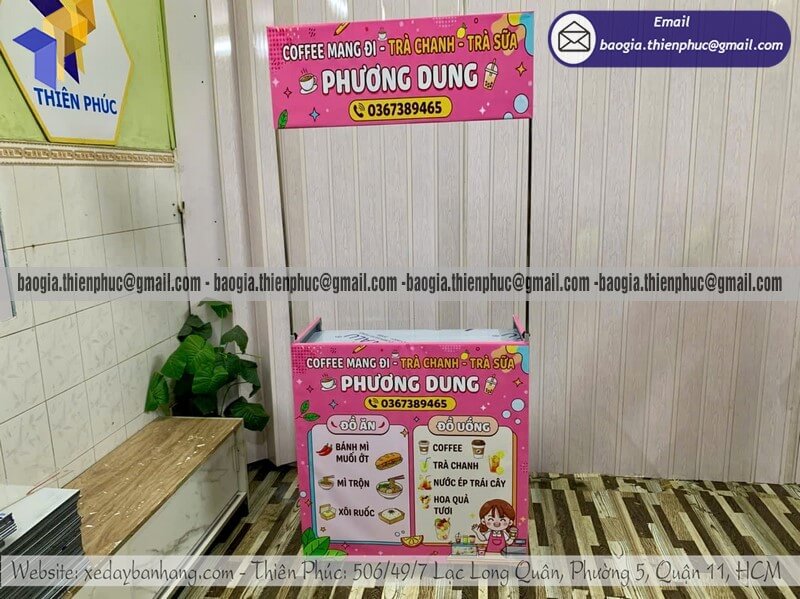 xe đẩy bán cà phê di động